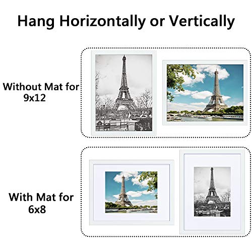 upsimples 16x20 Picture Frame Set of 5,Display Pictures 11x14 with Mat or 16x20 Without Mat,Wall Gallery Poster Frames,Black