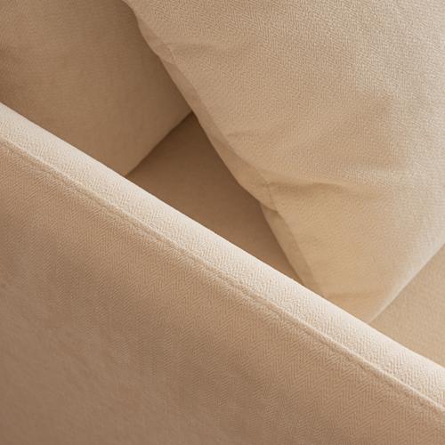 Modern fabric accent armchair, upholstered single sofa chair,Beige Cotton Linen-30.7''