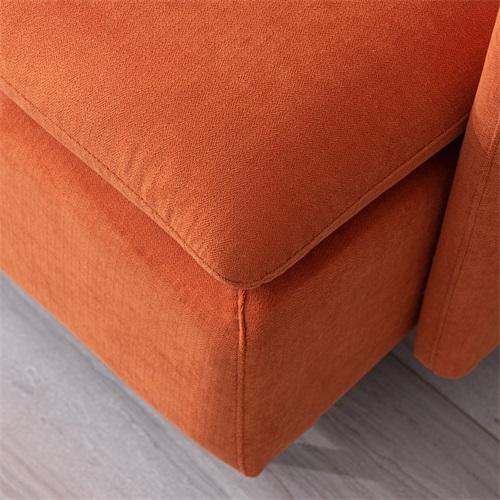 Modern fabric accent armchair,upholstered single sofa chair,Orange Cotton Linen-30.7''