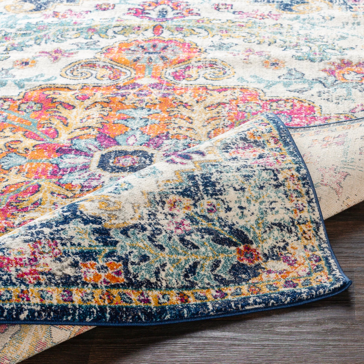 Art of Knot Sandhya Traditional Blue Area Rug; 5'3" x 7'3"