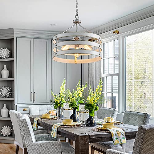 Modern K9 Crystal Chandelier with 5 Lights, Contemporary Elegant Pendant Ceiling Lighting Fixture for Dining Room, Bedroom, Living Room, D19 x H19 with Adjustable Chain