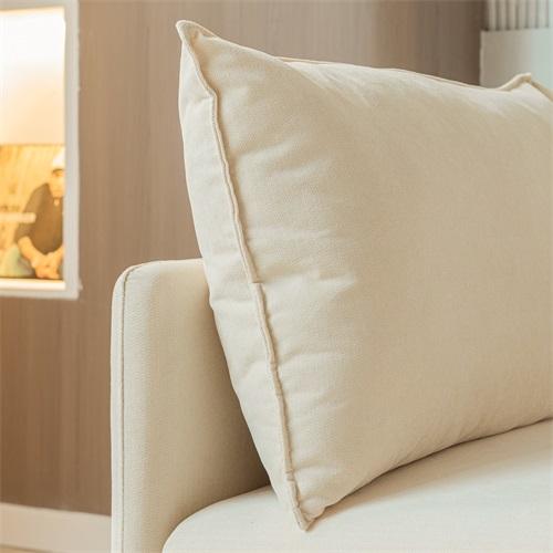 Modular L-shaped Corner sofa ,Left Hand Facing Sectional Couch, Beige Cotton Linen-90.9''