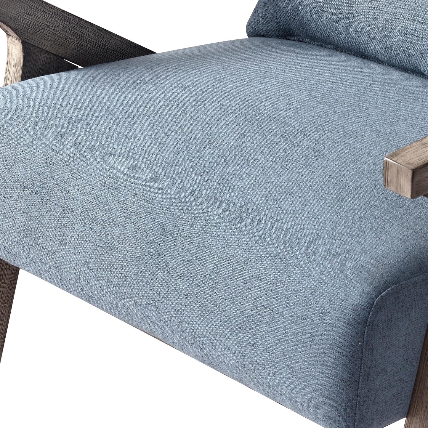 AvaMalis Mid Century Modern Chair with Wood Frame Upholstered Armchair with Waist Cushion, Accent Chair, Blue