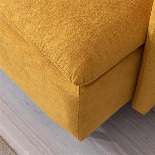 Modern fabric accent armchair,upholstered single sofa chair,Yellow Cotton Linen-30.7''