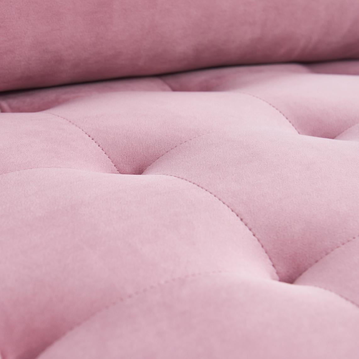 Modern Velvet fabric sofa 71" - Pink