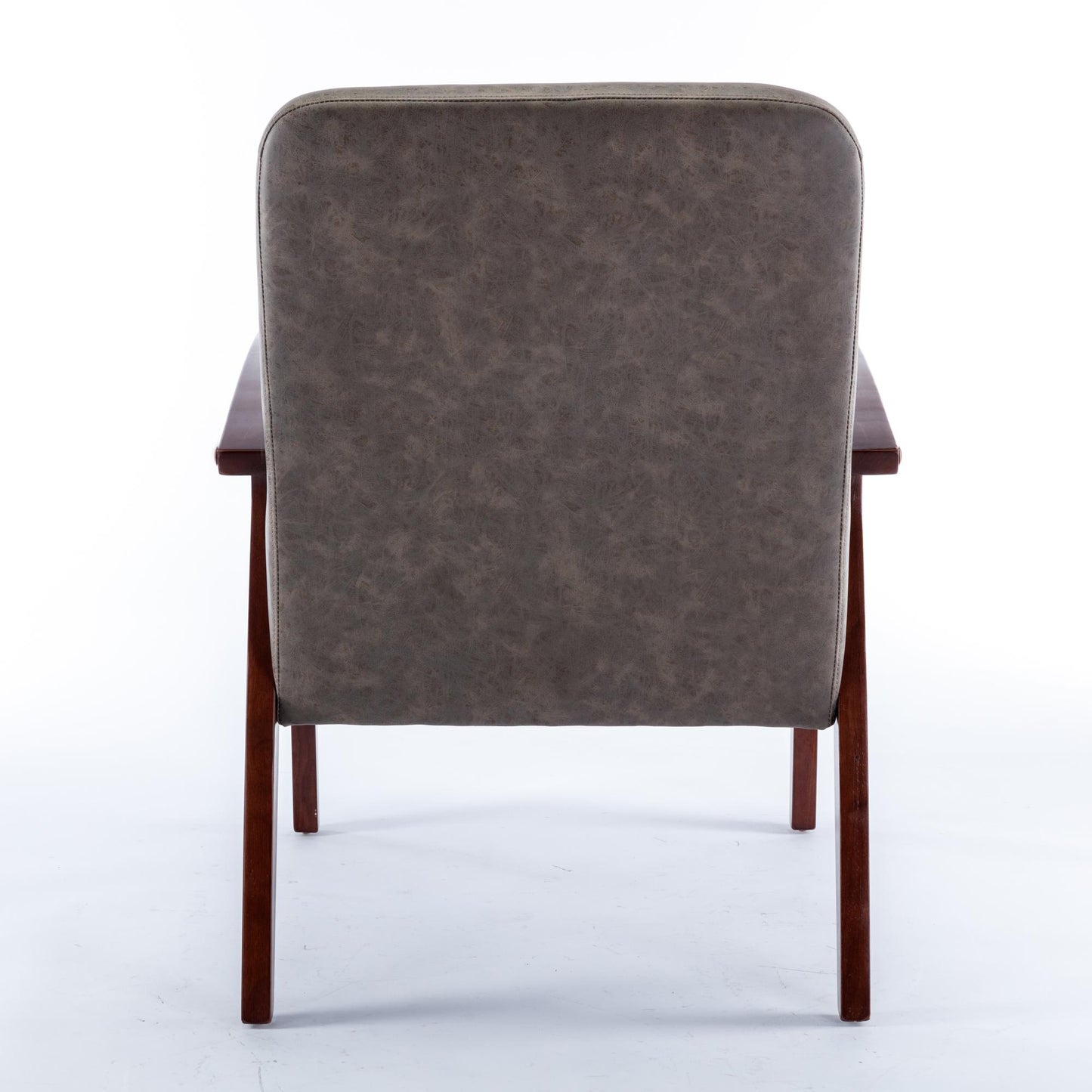 Mid Century Single Armchair Sofa Accent Chair Retro Modern Solid Wood Armrest Accent Chair, Fabric Upholstered Wooden Lounge Chair