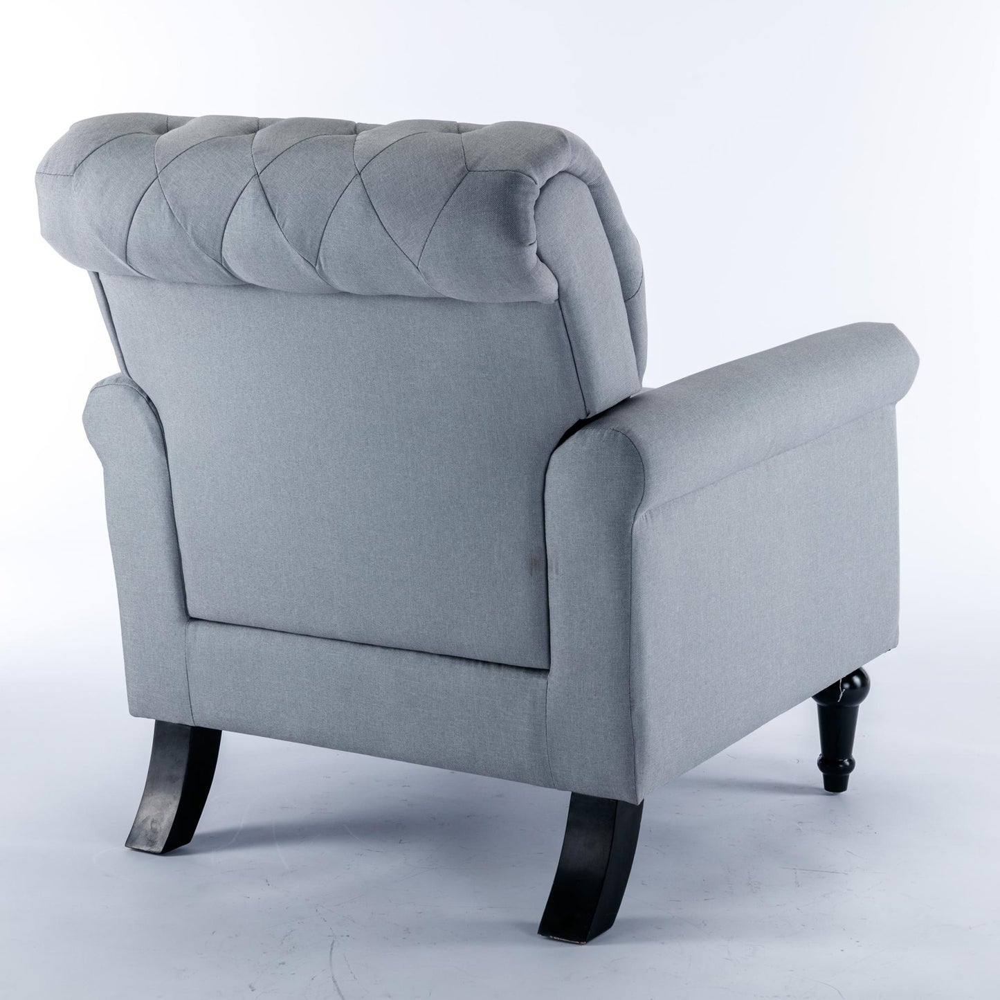 Bedroom, Living room Mid-century modern accent armchair, Linen comfort reading chair, Tufted comfort sofa, Upholstered single sofa