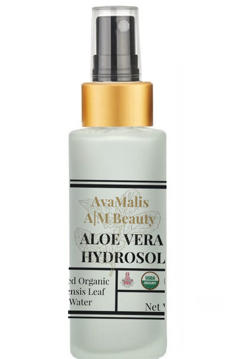Aloe Vera Hydrosol Water Spray Mist Toner - USDA Certified Organic - Steam-distilled aloe barbadensis leaves-Hydrating face and body