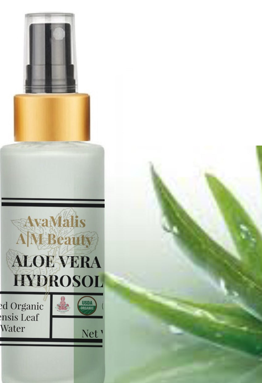 Aloe Vera Hydrosol Water Spray Mist Toner - USDA Certified Organic - Steam-distilled aloe barbadensis leaves-Hydrating face and body