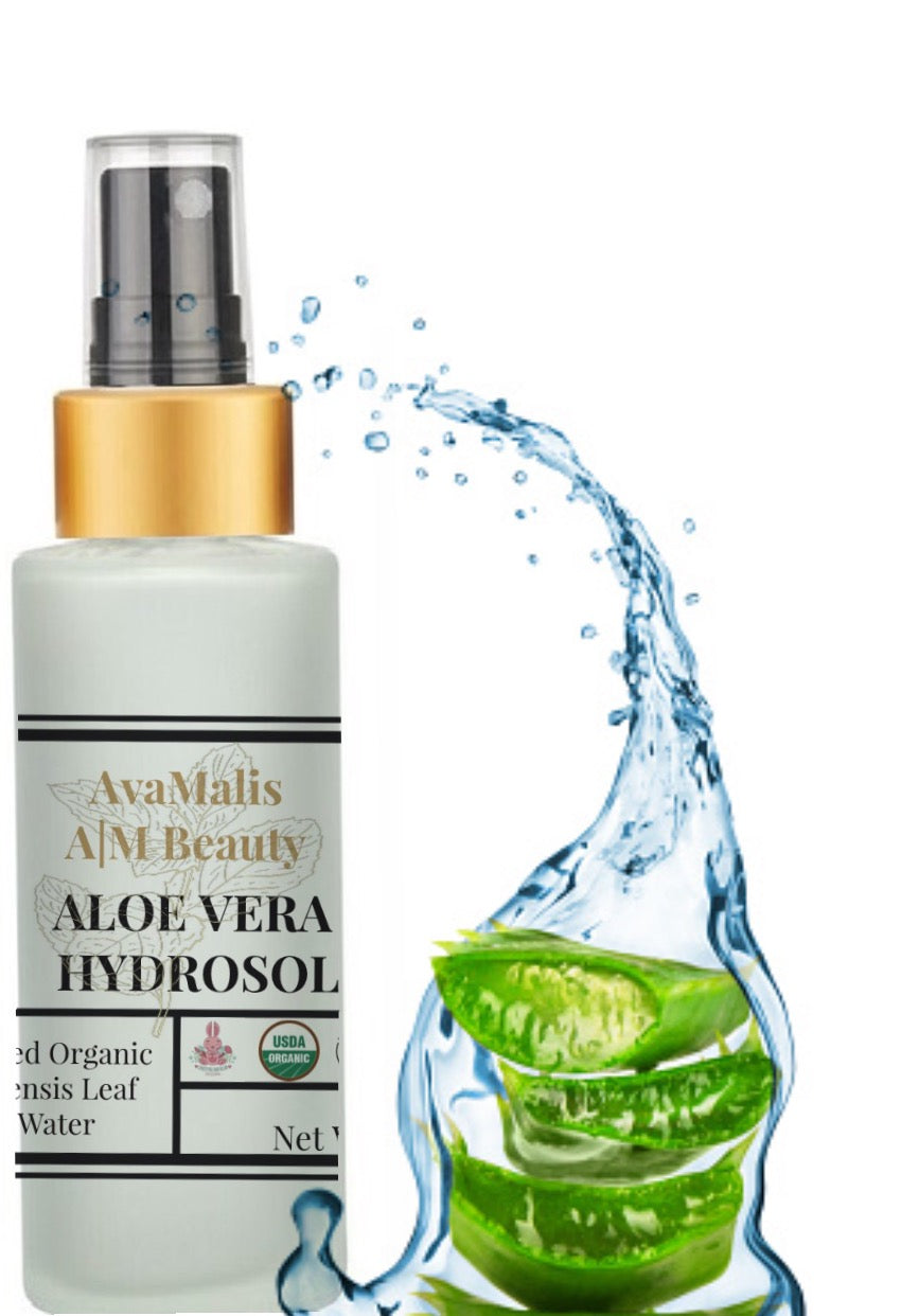 Aloe Vera Hydrosol Water Spray Mist Toner - USDA Certified Organic - Steam-distilled aloe barbadensis leaves-Hydrating face and body
