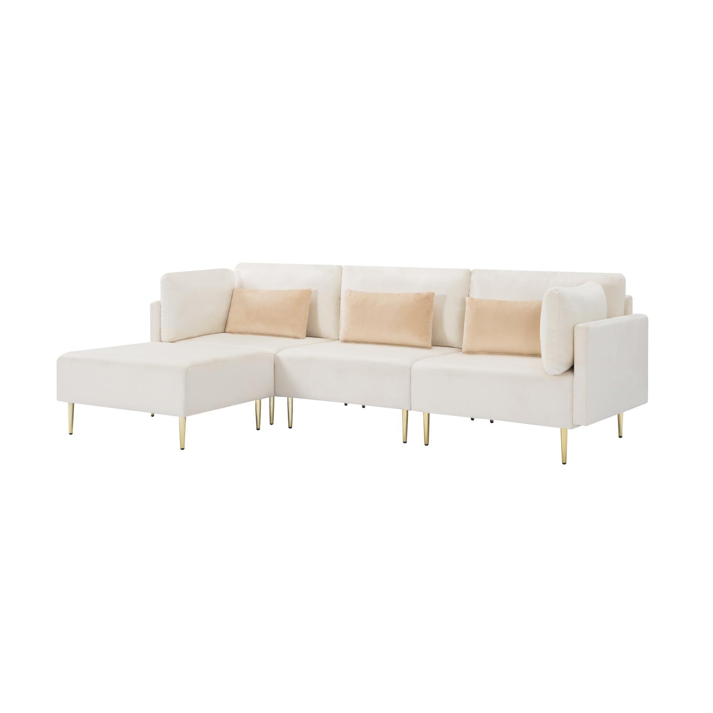 105” L Shaped Sectional Sofa with ottoman