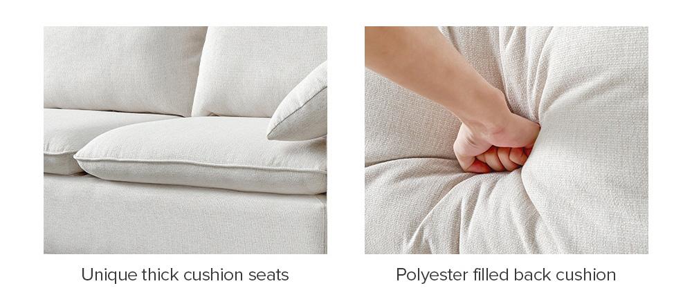 L-Shaped linen sectional sofa with right chaise,Beige