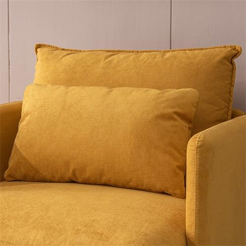 Modern fabric accent armchair,upholstered single sofa chair,Yellow Cotton Linen-30.7''