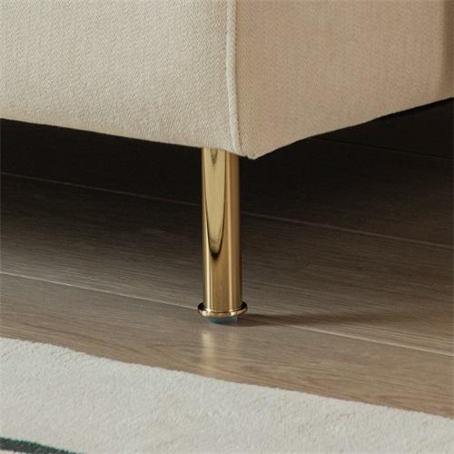 Modular L-shaped Corner sofa ,Left Hand Facing Sectional Couch, Beige Cotton Linen-90.9''