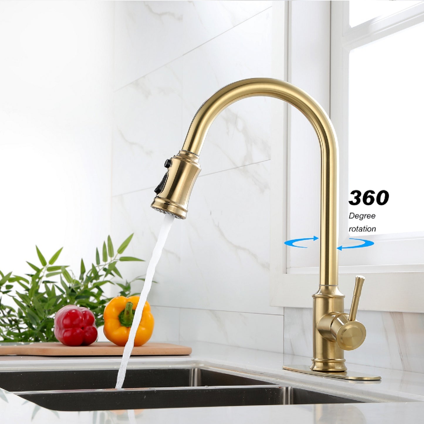 Touch Kitchen Faucet with Pull Down Sprayer,Single Handle High Arc Pull out Kitchen Faucet,Single Level Stainless Steel Kitchen Sink Faucets with Pull down Sprayer