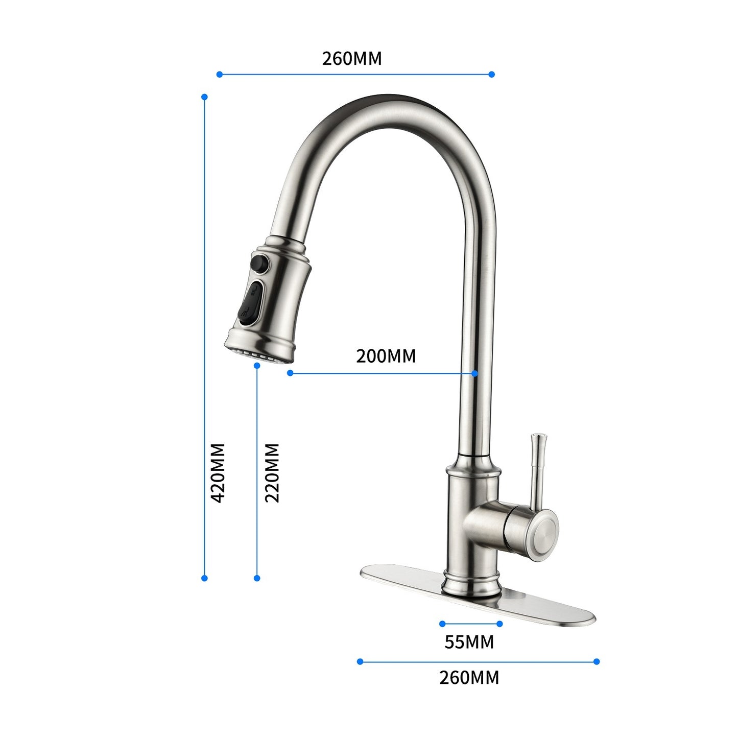 Touch Kitchen Faucet with Pull Down Sprayer,Single Handle High Arc Pull out Kitchen Faucet,Single Level Stainless Steel Kitchen Sink Faucets with Pull down Sprayer