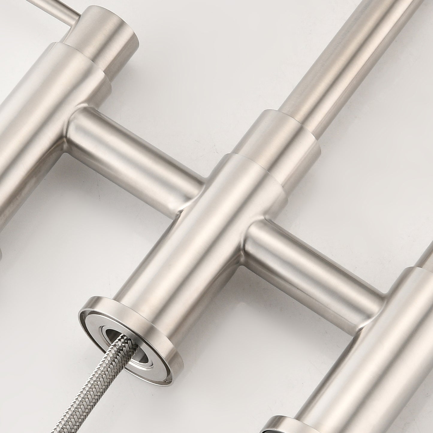 A|M Aquae Double Handle Bridge Kitchen Faucet with Side Spray