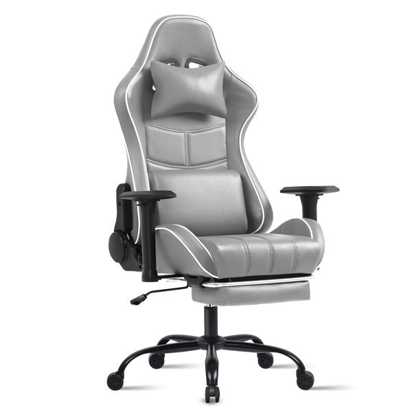 Ergonomic Gaming Chairs for Adults 400lb Big and Tall, Comfortable Computer Chair for Heavy People, Adjustable Lumbar Desk Office Chair with Footrest, Video Game Chairs (Light Gray)