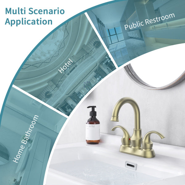 AvaMalis A|M Aquae Bathroom Faucet 2-Handle Brushed Champaign Gold