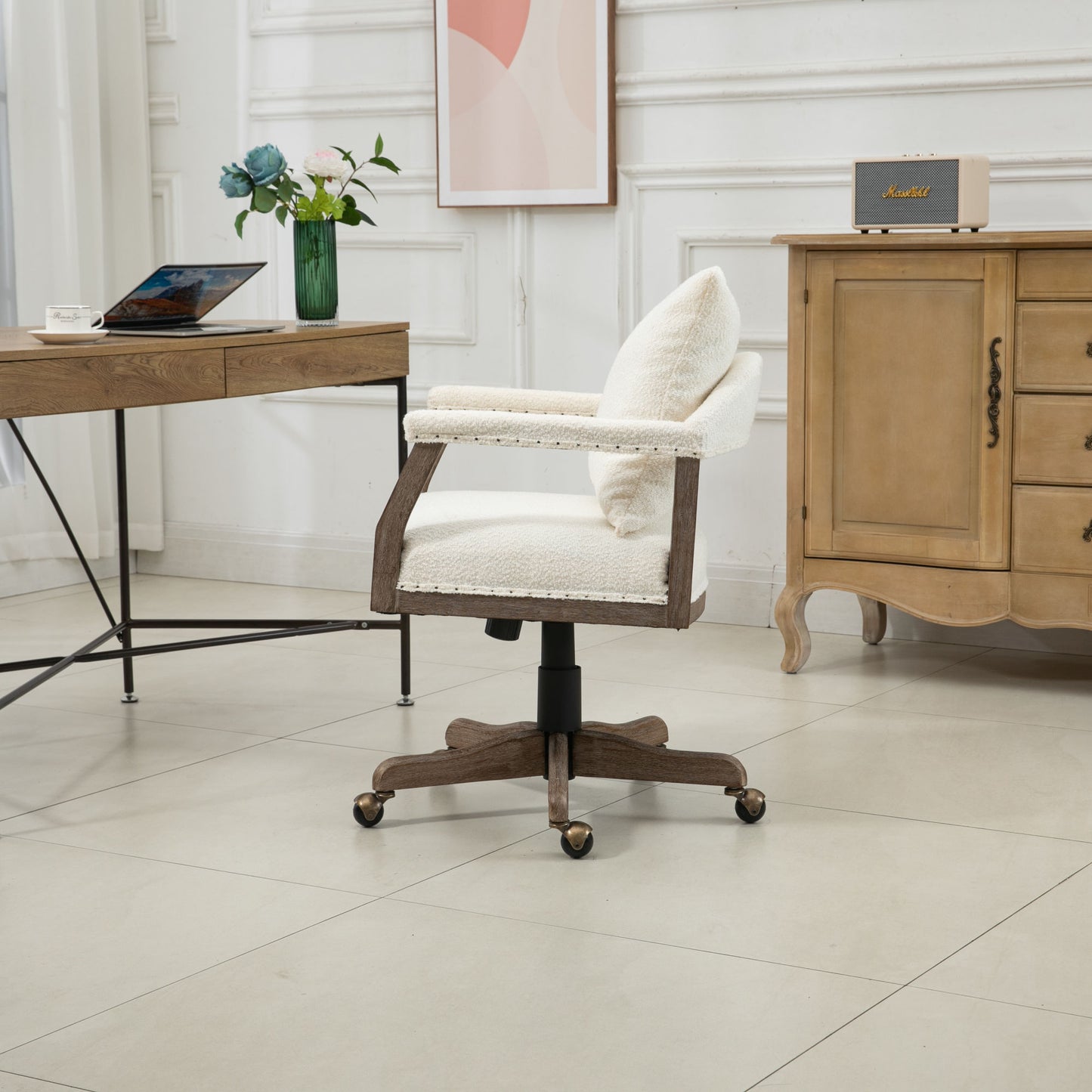 Computer Chair Office Chair Adjustable Swivel Chair Fabric Seat Home Study Chair