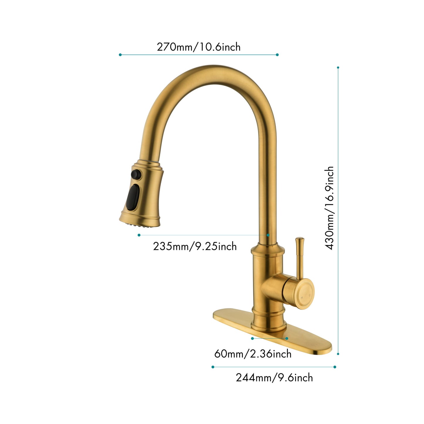 A|M Aquae Kitchen Faucet with Pull Down Sprayer