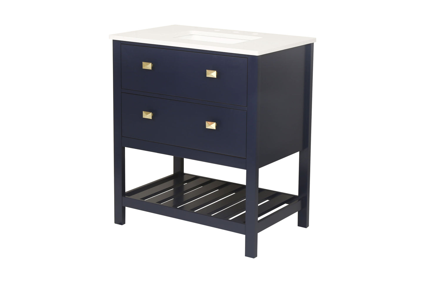 Vanity Sink Combo featuring a Marble Countertop, Bathroom Sink Cabinet, and Home Decor Bathroom Vanities - Fully Assembled Blue 30-inch Vanity with Sink 23V01-30NB