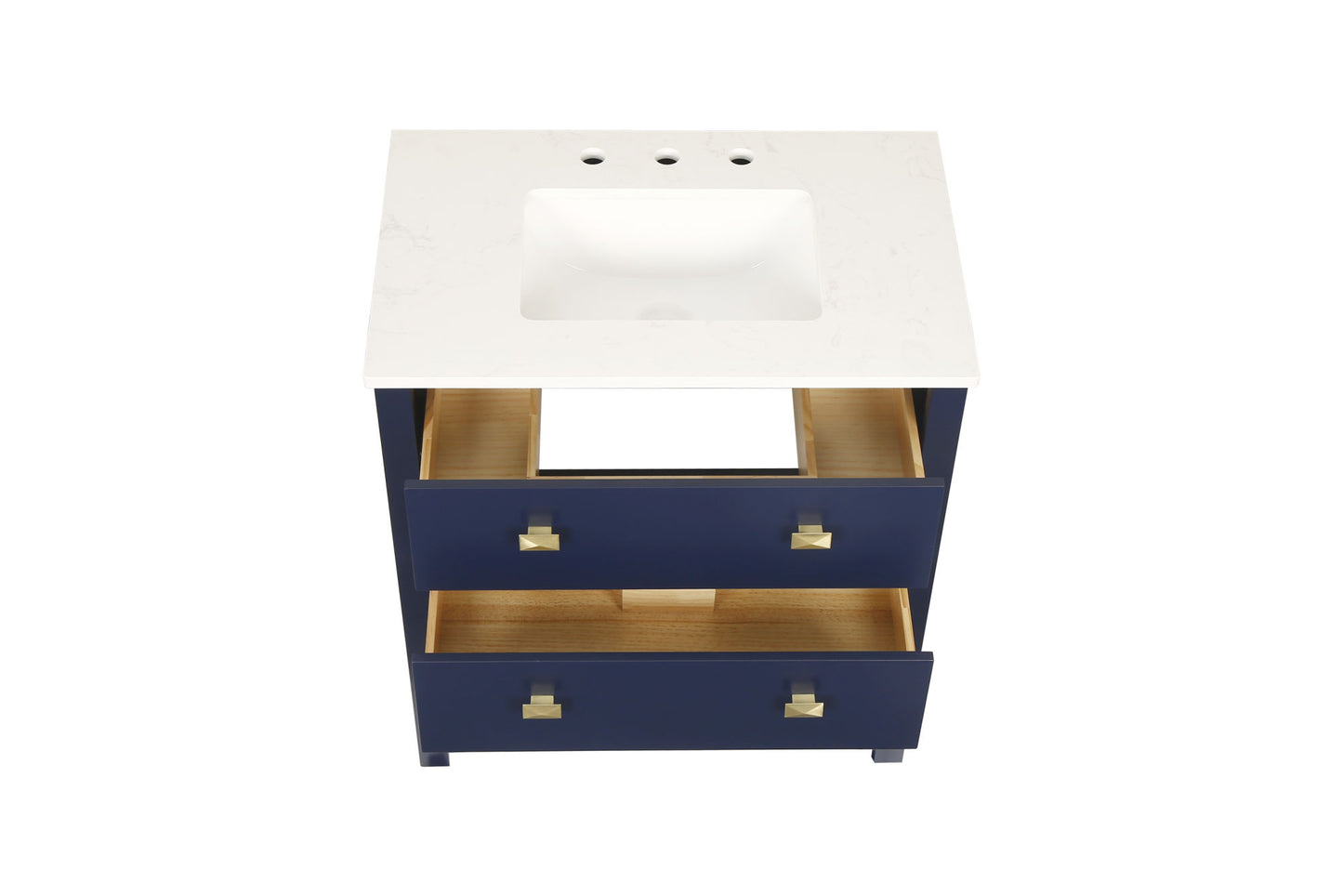 Vanity Sink Combo featuring a Marble Countertop, Bathroom Sink Cabinet, and Home Decor Bathroom Vanities - Fully Assembled Blue 30-inch Vanity with Sink 23V01-30NB