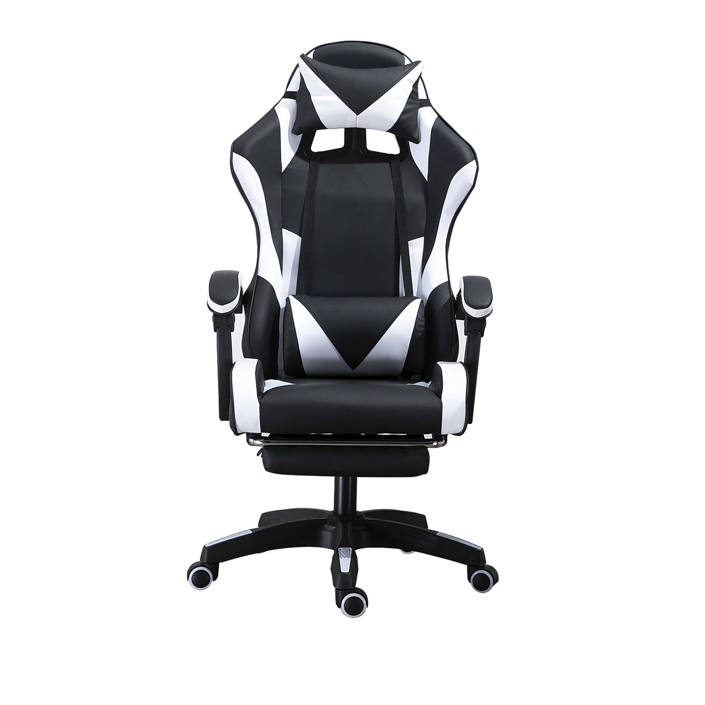 PU gaming chair, swivel recliner with adjustable backrest and seat height, high back gaming chair with footrest, office chair with 360° swivel, suitable for office or gaming