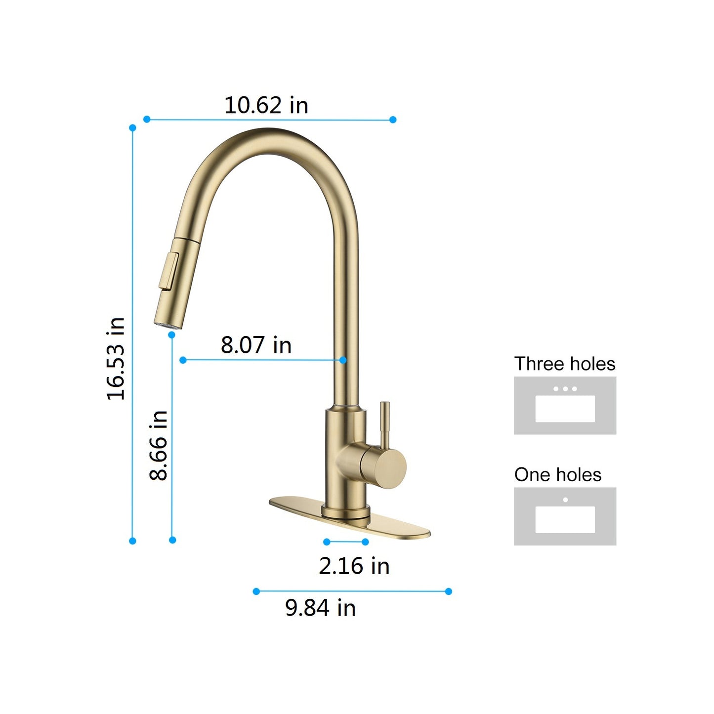 AvaMalis A|M Aquae Touch Kitchen Faucet with Pull Down Sprayer