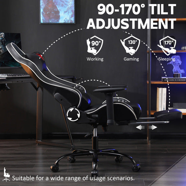 Ergonomic Gaming Chairs for Adults 400lb Big and Tall, Comfortable Computer Chair for Heavy People, Adjustable Lumbar Desk Office Chair with Footrest, Video Game Chairs (Black)
