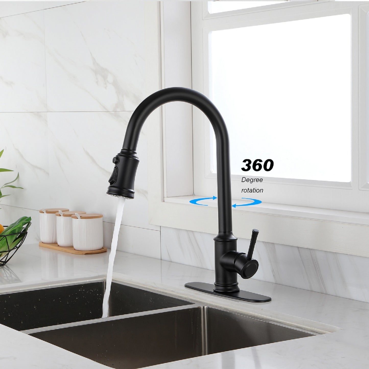 Touch Kitchen Faucet with Pull Down Sprayer,Single Handle High Arc Pull out Kitchen Faucet,Single Level Stainless Steel Kitchen Sink Faucets with Pull down Sprayer