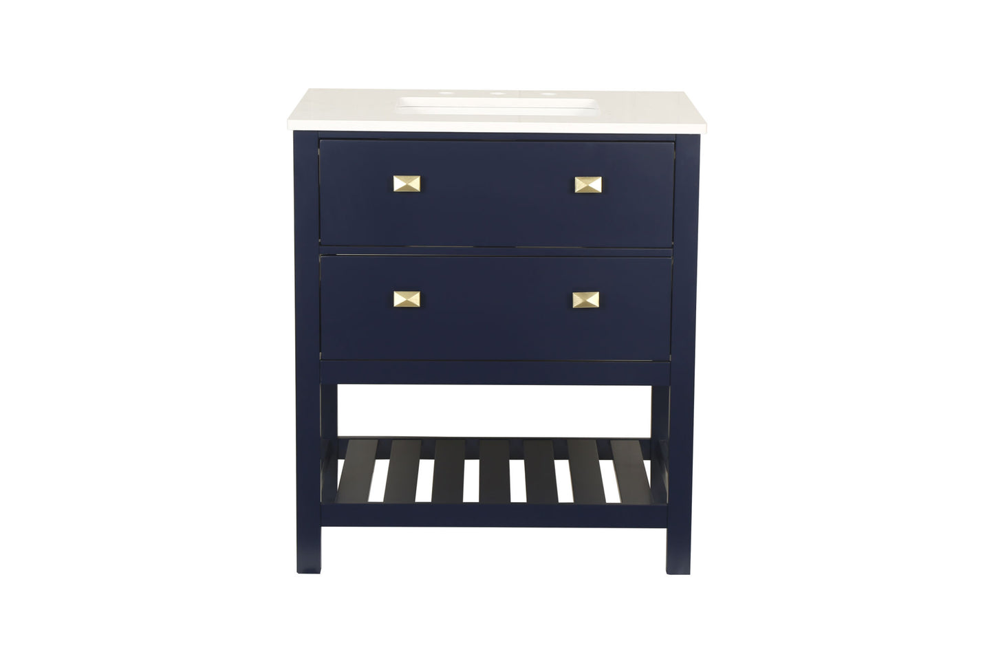 Vanity Sink Combo featuring a Marble Countertop, Bathroom Sink Cabinet, and Home Decor Bathroom Vanities - Fully Assembled Blue 30-inch Vanity with Sink 23V01-30NB