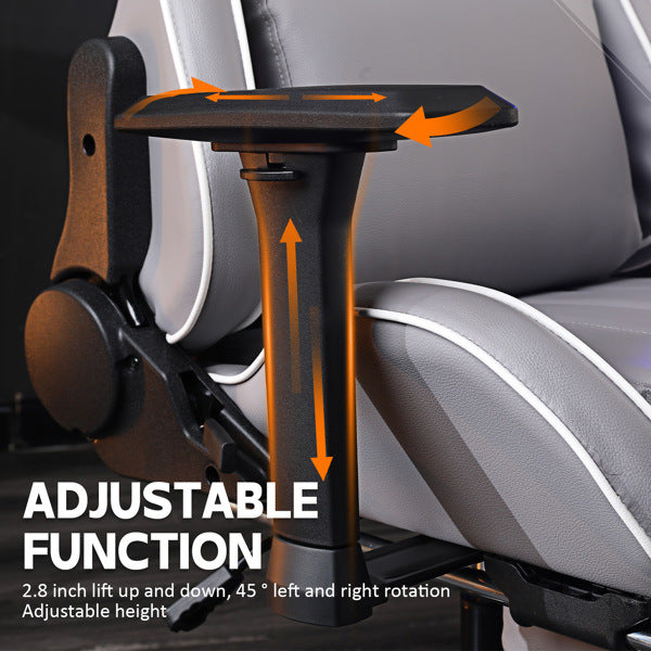 Ergonomic Gaming Chairs for Adults 400lb Big and Tall, Comfortable Computer Chair for Heavy People, Adjustable Lumbar Desk Office Chair with Footrest, Video Game Chairs (Light Gray)