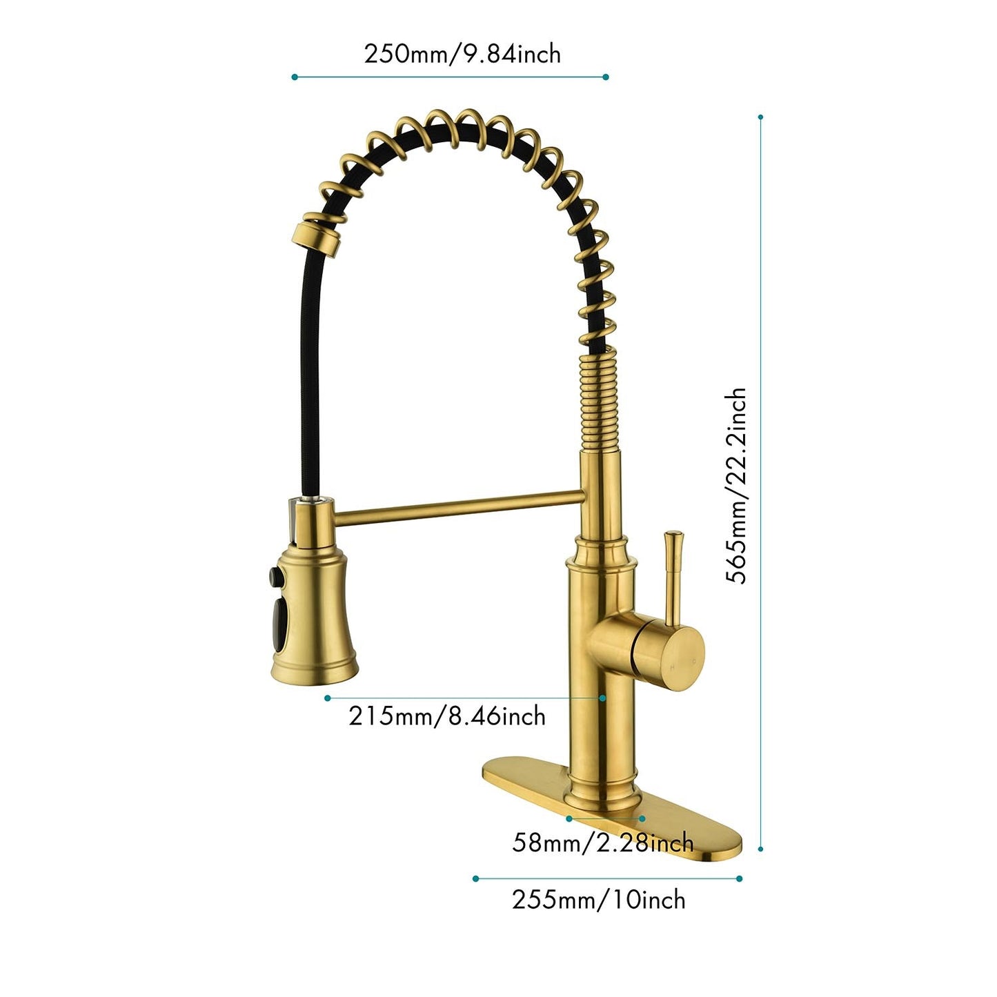 AvaMalis A|M Aquae Pull down Single Handle Spring Kitchen Faucet