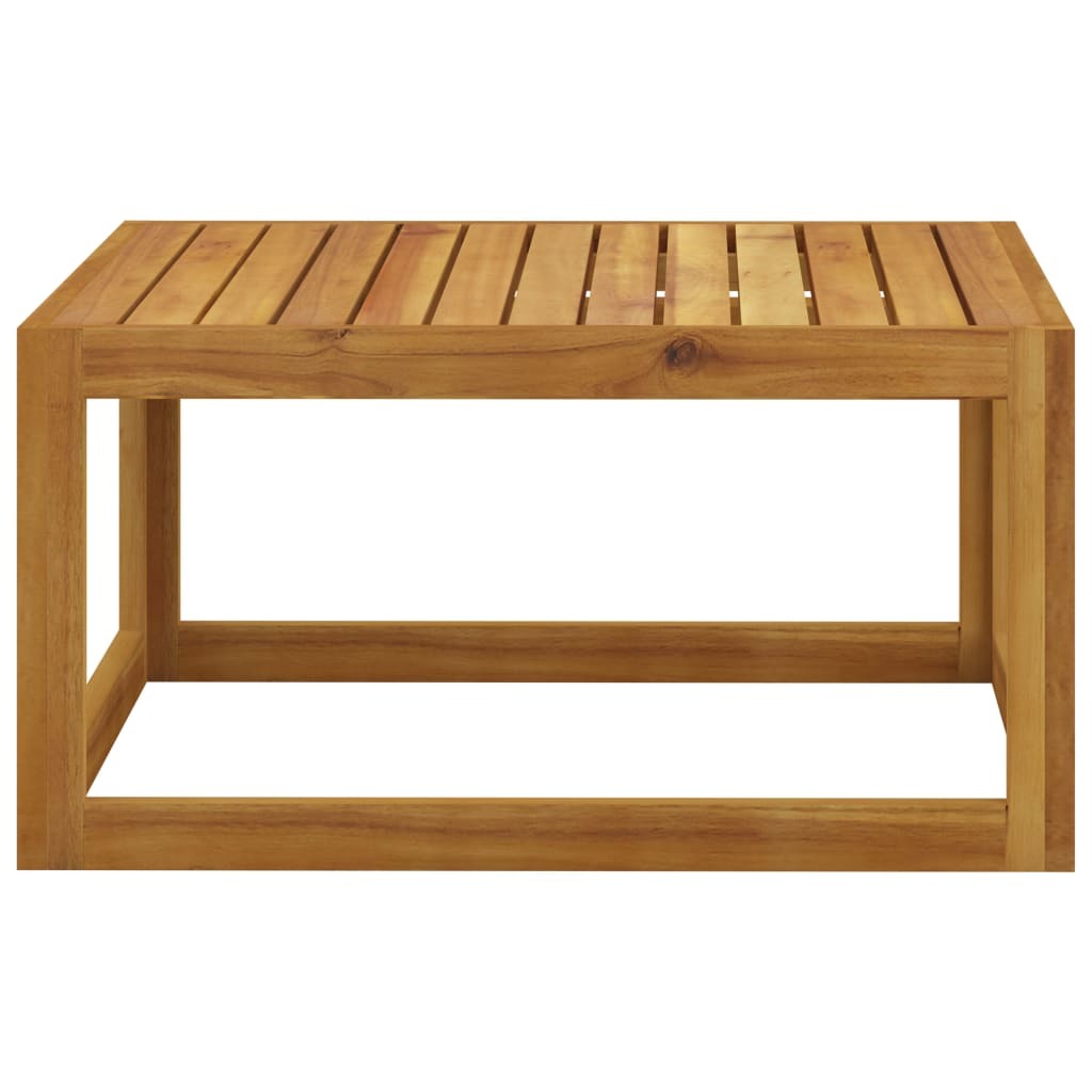 3 Piece Patio Lounge Set with Cream Cushions Solid Acacia Wood