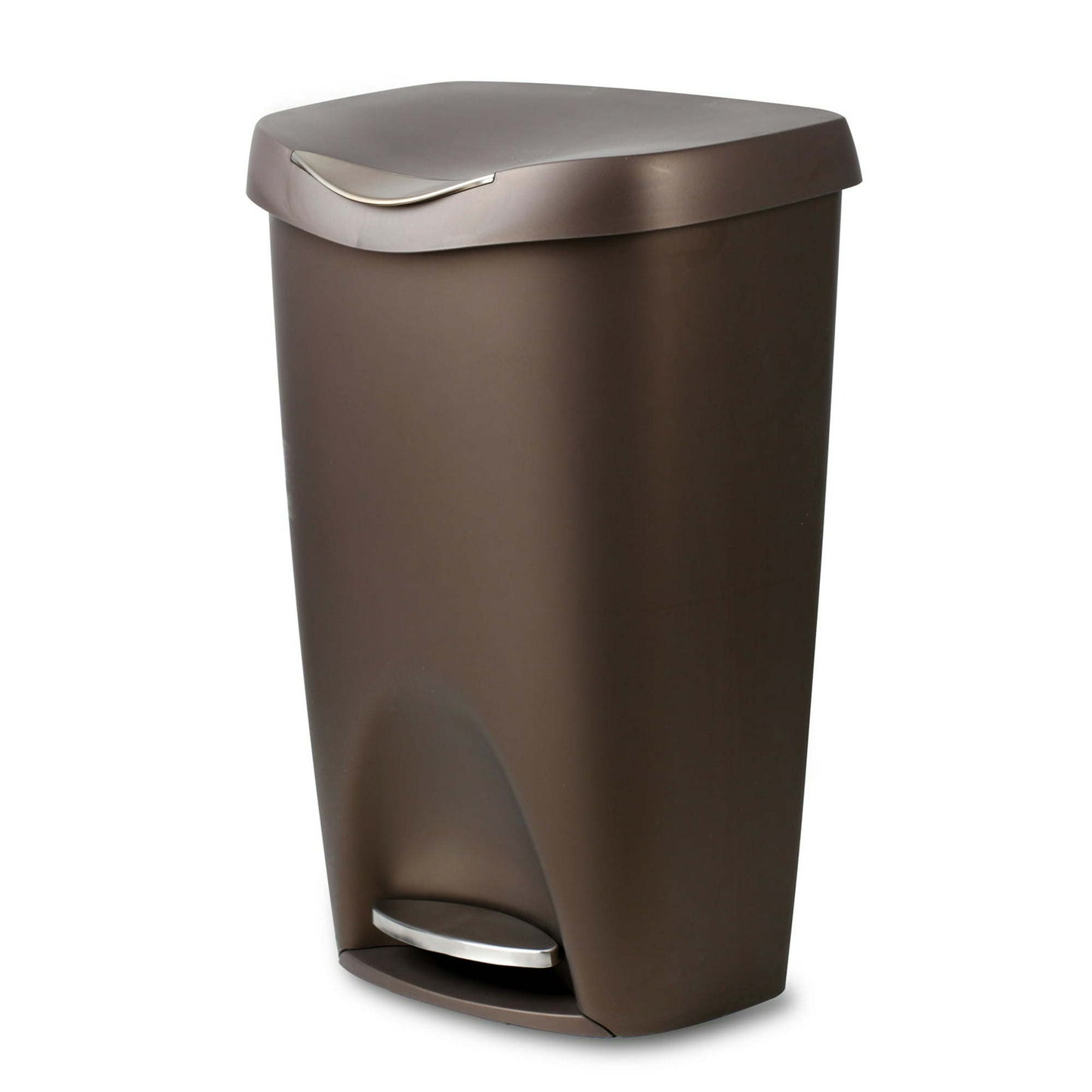 13 gal Brim Plastic Step Soft Close Lid Kitchen Trash Can, Black