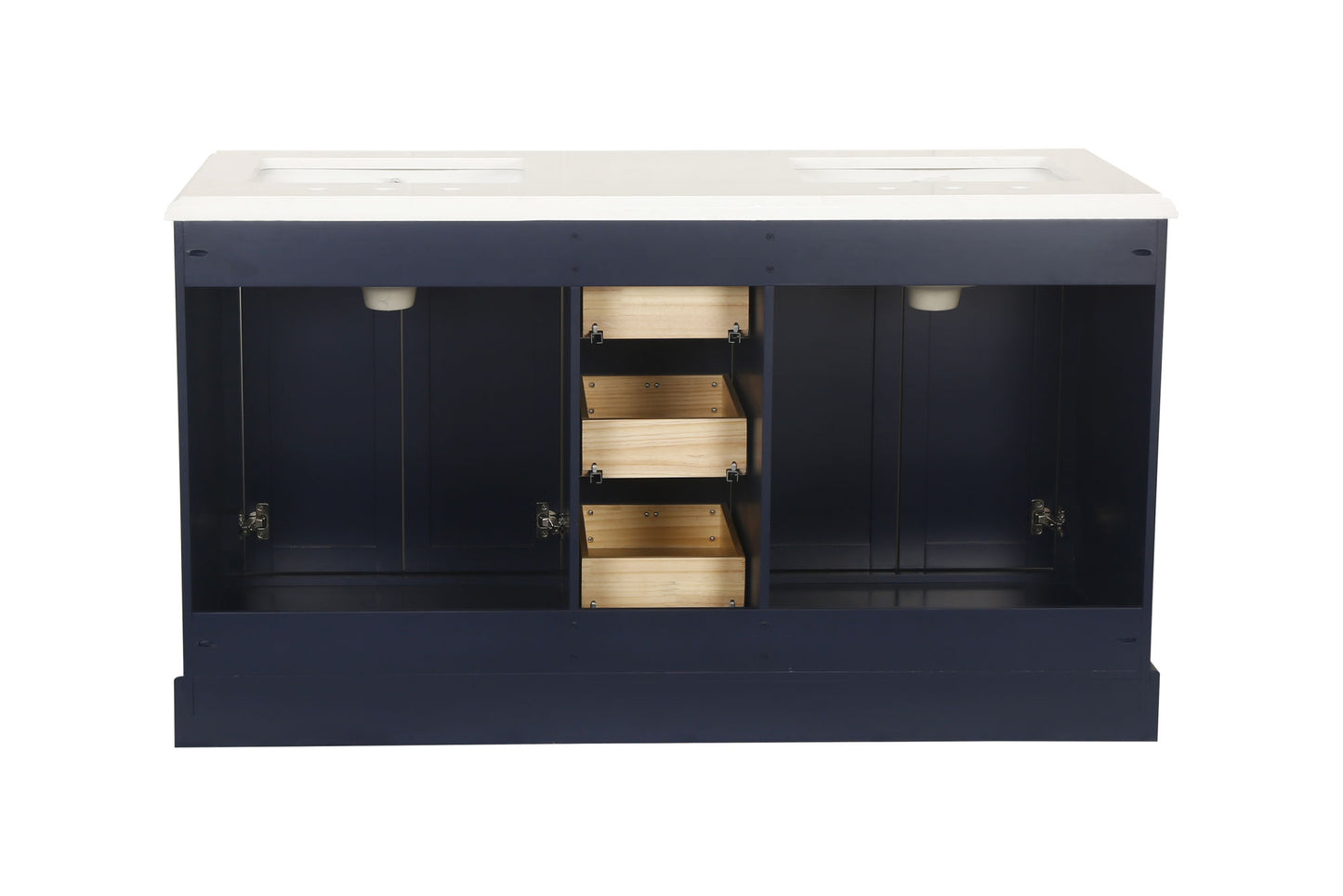 Vanity Sink Combo featuring a Marble Countertop, Bathroom Sink Cabinet, and Home Decor Bathroom Vanities - Fully Assembled Blue 60-inch Vanity with Sink 23V02-60NB
