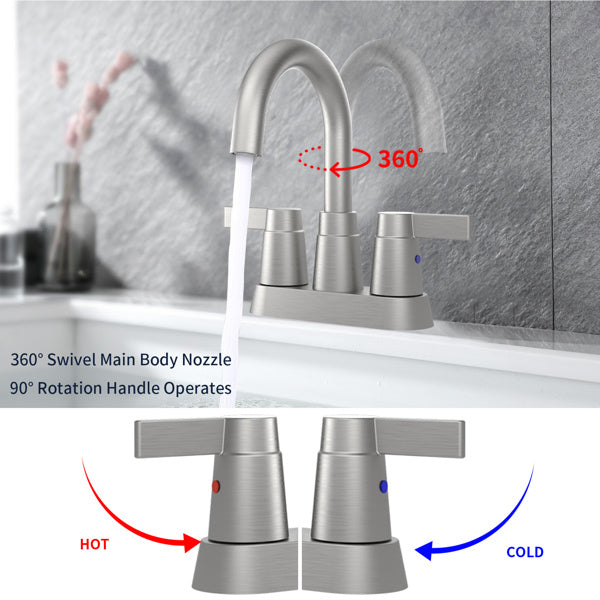 AvaMalis A|M Aquae Brushed Nickel 2-Handle Bathroom Faucet