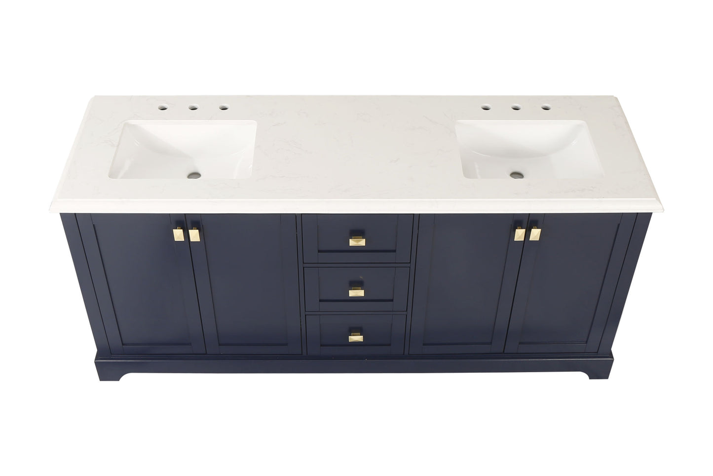 Vanity Sink Combo featuring a Marble Countertop, Bathroom Sink Cabinet, and Home Decor Bathroom Vanities - Fully Assembled Blue 72-inch Vanity with Sink 23V02-72NB