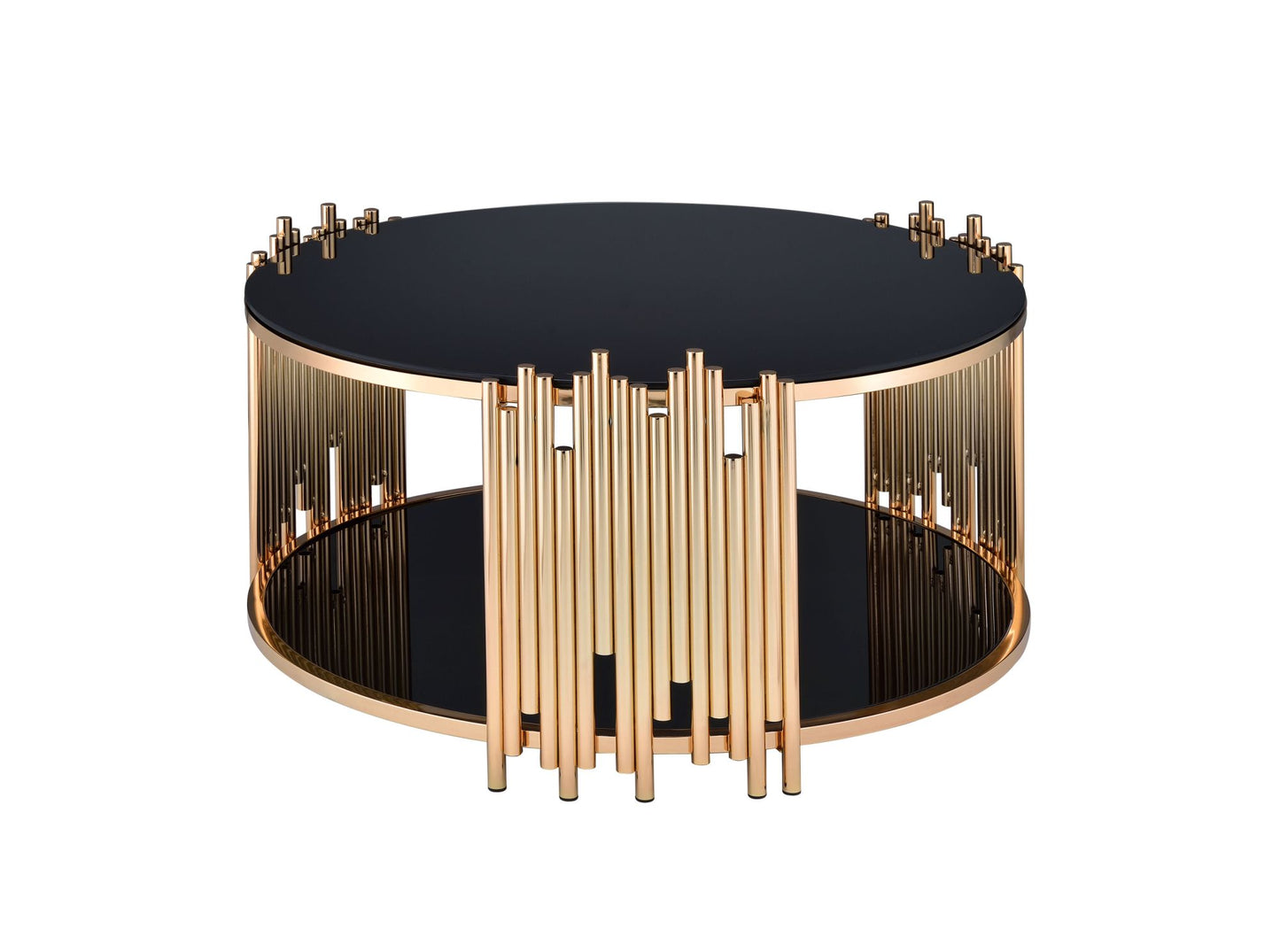 AvaMalis Tanquin Coffee Table in Gold & Black Glass 84490