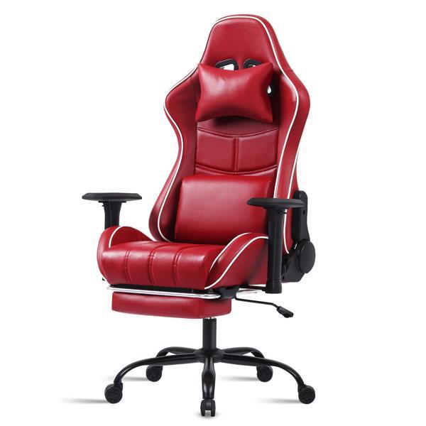 Ergonomic Gaming Chairs for Adults 400lb Big and Tall, Comfortable Computer Chair for Heavy People, Adjustable Lumbar Desk Office Chair with Footrest, Video Game Chairs (burgundy)