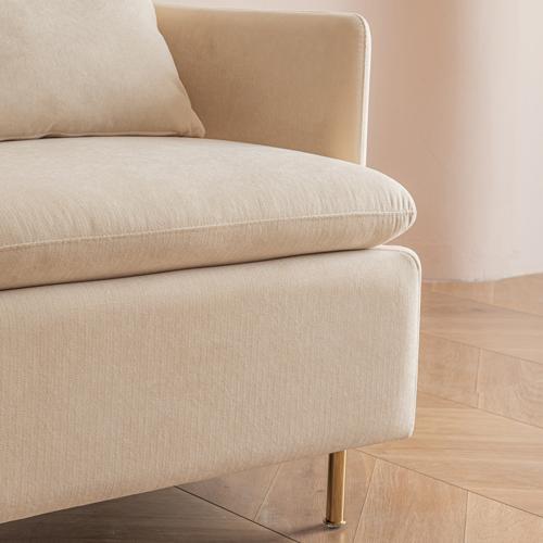 Modern fabric accent armchair, upholstered single sofa chair,Beige Cotton Linen-30.7''