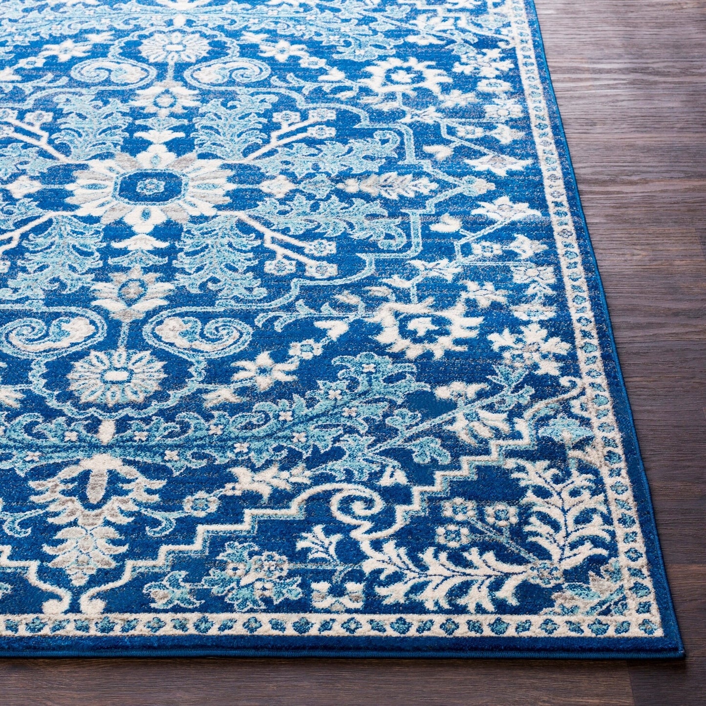 Art of Knot Sandhya Traditional Blue Area Rug; 5'3" x 7'3"