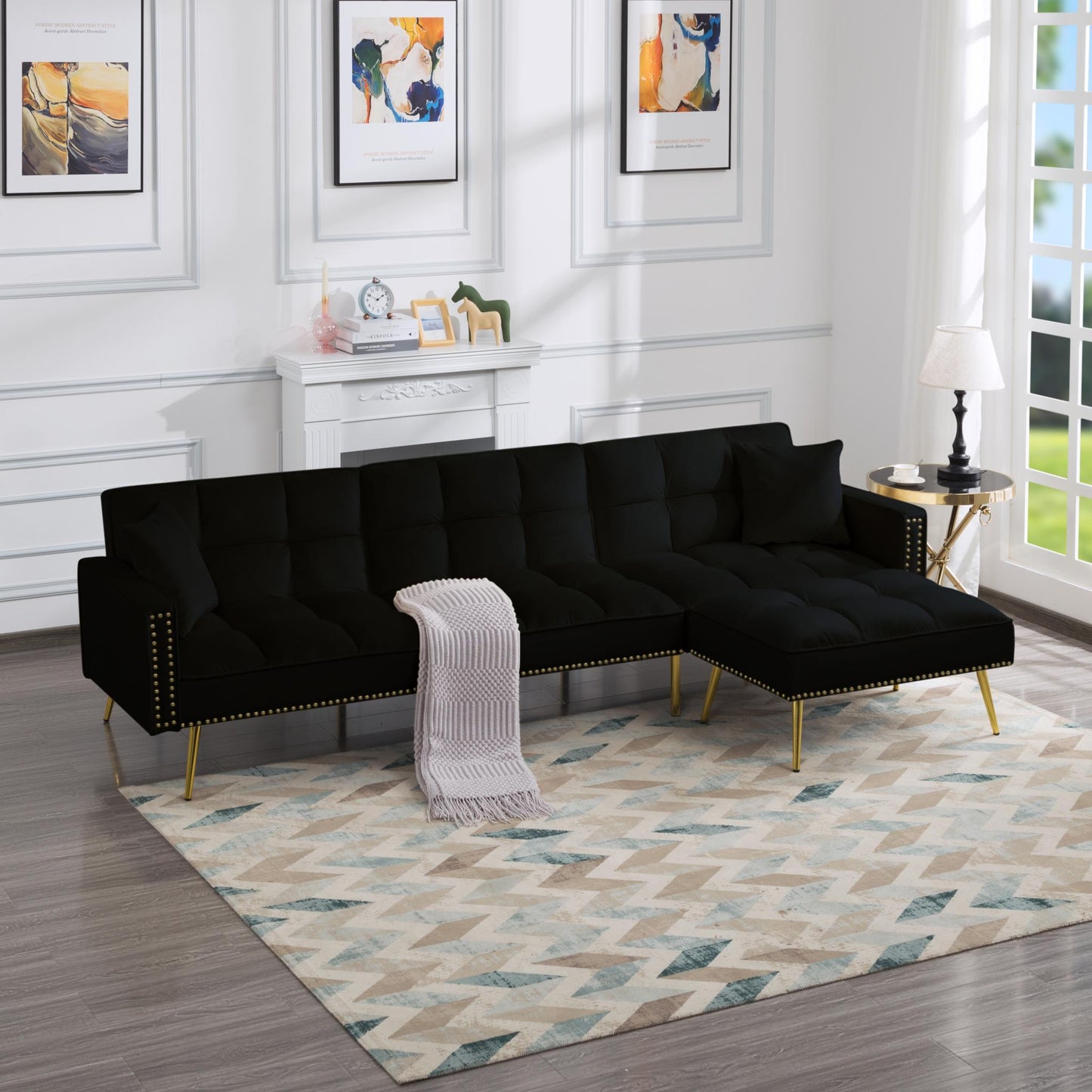 107.7” Sectional Sleeper Sofa bed