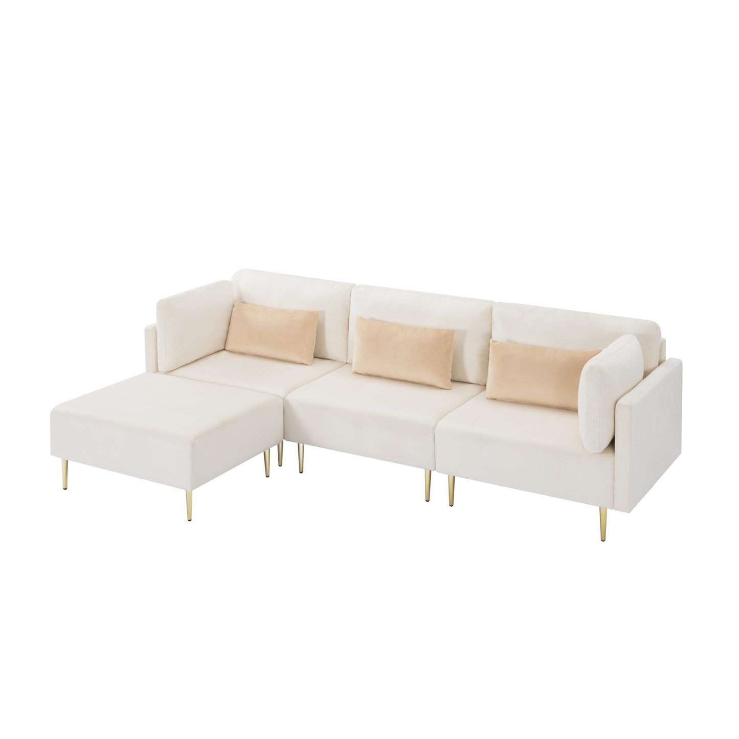 105” L Shaped Sectional Sofa with ottoman