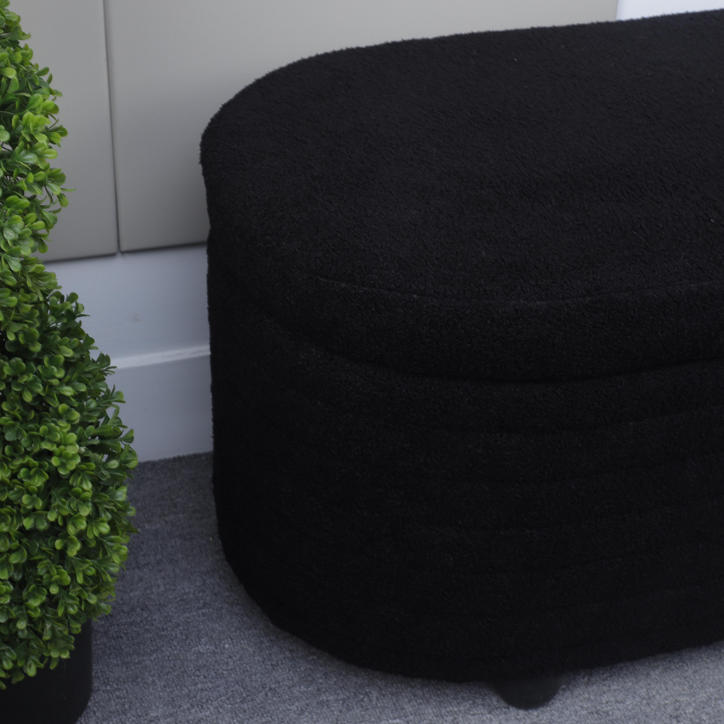 Teddy Storage Ottoman Bench for Bedroom End of Bed Stool with Safety Hinge for Living Room, Entryway