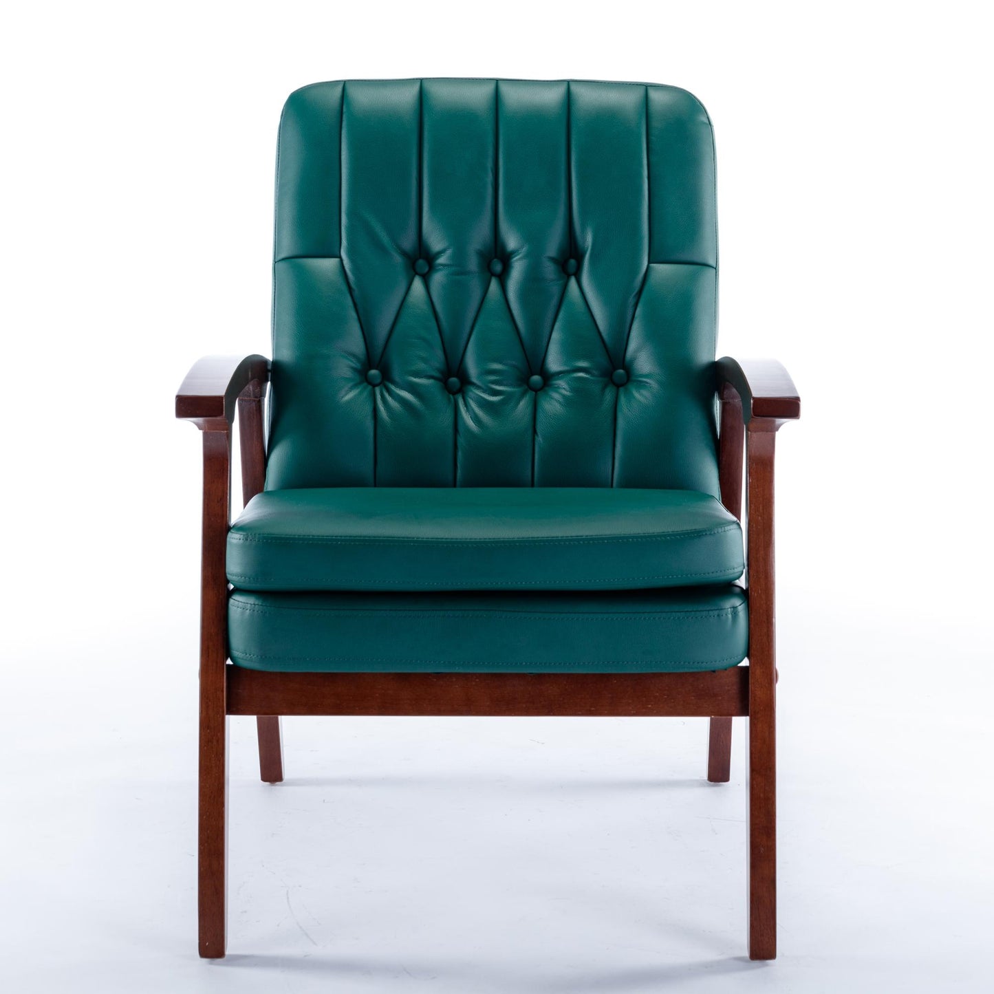 Mid Century Single Armchair Sofa Accent Chair Retro Modern Solid Wood Armrest Accent Chair, Fabric Upholstered Wooden Lounge Chair