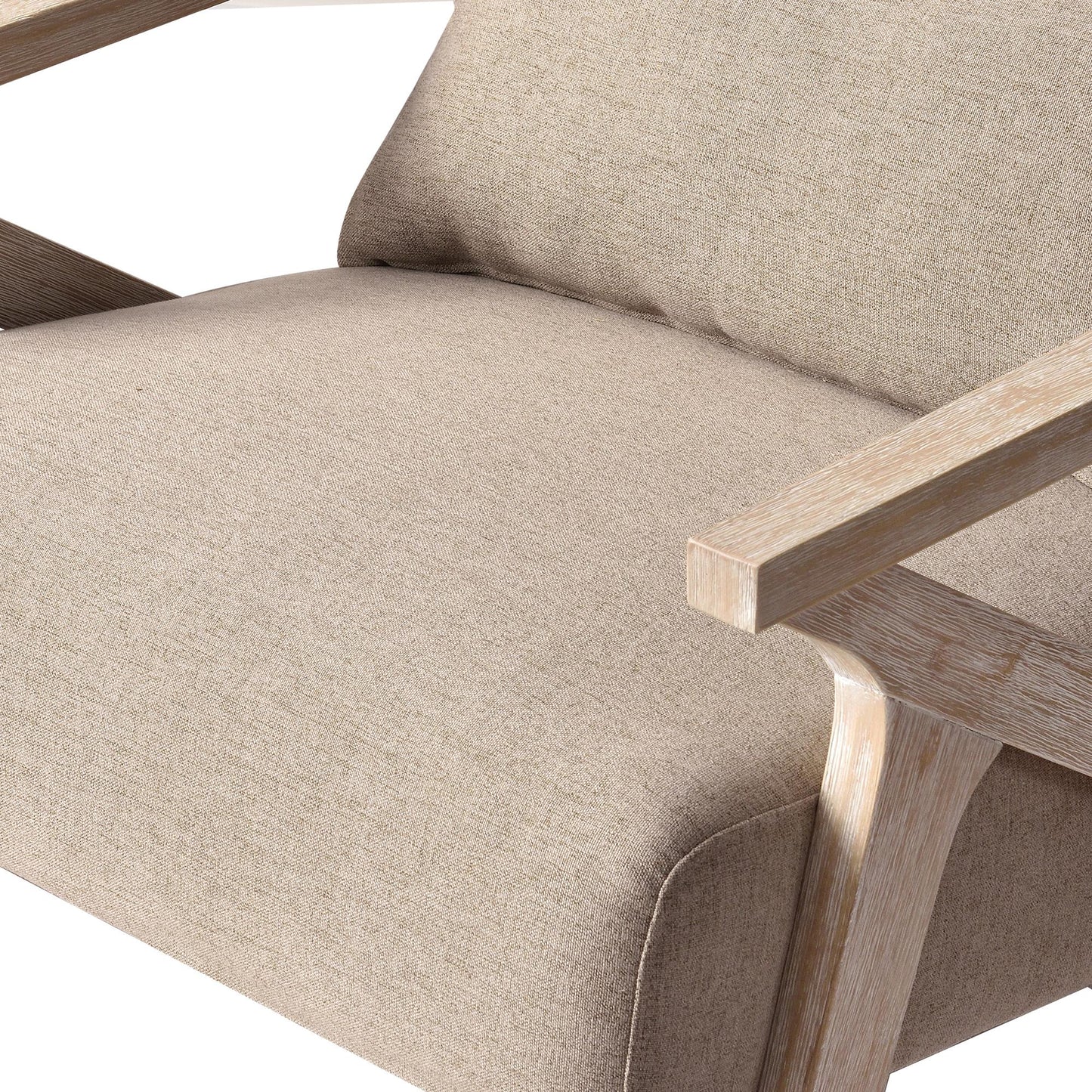 AvaMalis Mid Century Modern Wood Frame, Upholstered Armchair with Waist Cushion