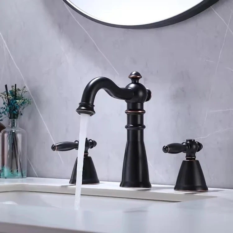 AvaMalis Brass Metal Brushed Gold Deck Mount basin faucet