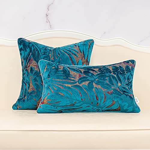 Fionn Embroidered Velvet Pillow Cover Navy Blue